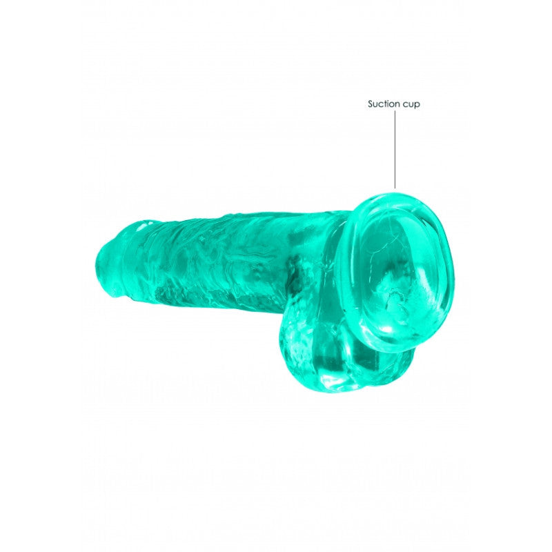 Realistic dildo Jelly Turquoise Transparent - 19cm
