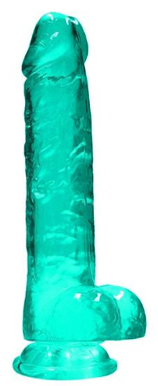 Realistic dildo Jelly Turquoise Transparent - 19cm