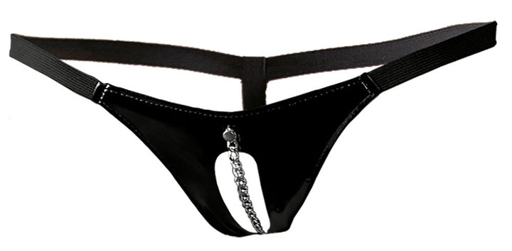 Perizoma nero lucido intimo erotico lack string