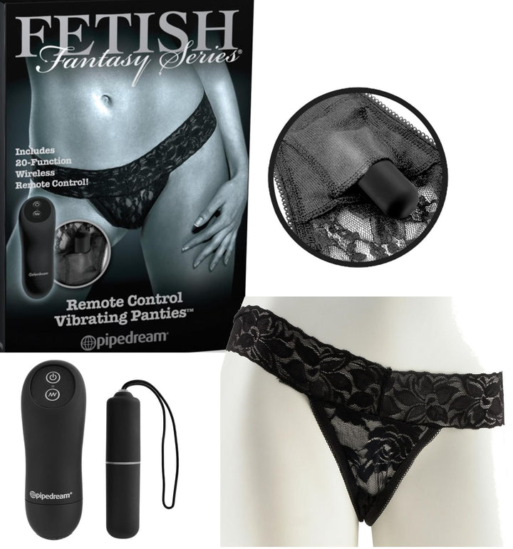 Thong panty with stimulating vibration with remote control fetish fantasy