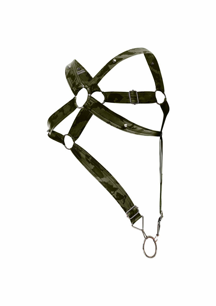 Military green harness DNGEON Cross Cockring Harness