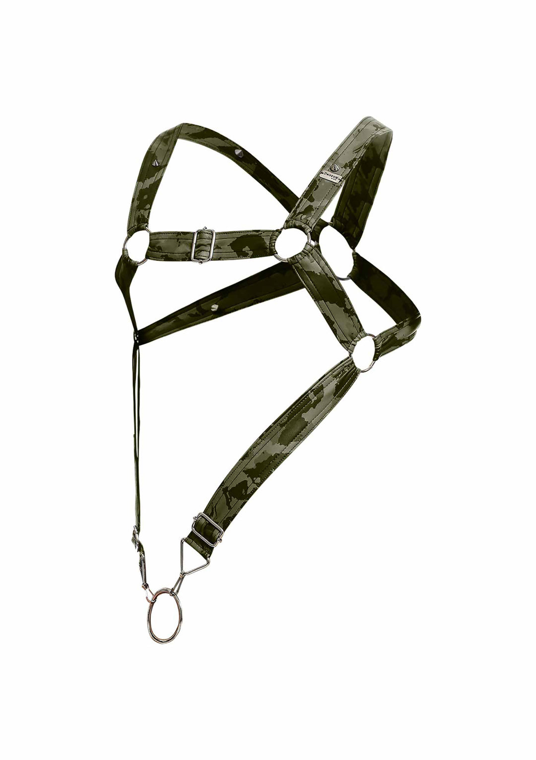 Military green harness DNGEON Cross Cockring Harness