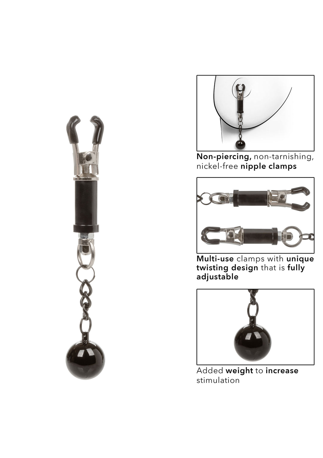 Pinze per capezzoli Weighted Twist Nipple Clamps