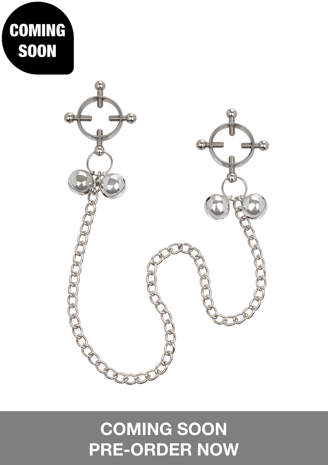 Pinze strizza capezzoli morsetti con catena 4-Point Nipple Press W Bells