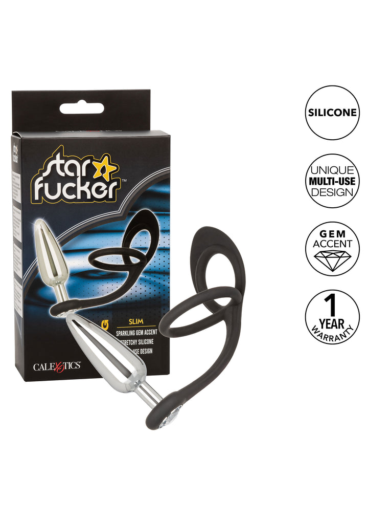 Anal plug with double ring Star Fucker Slim Plug