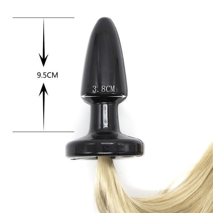 Plug anale con coda dildo butt in silicone fallo indossabile nero black sex toys