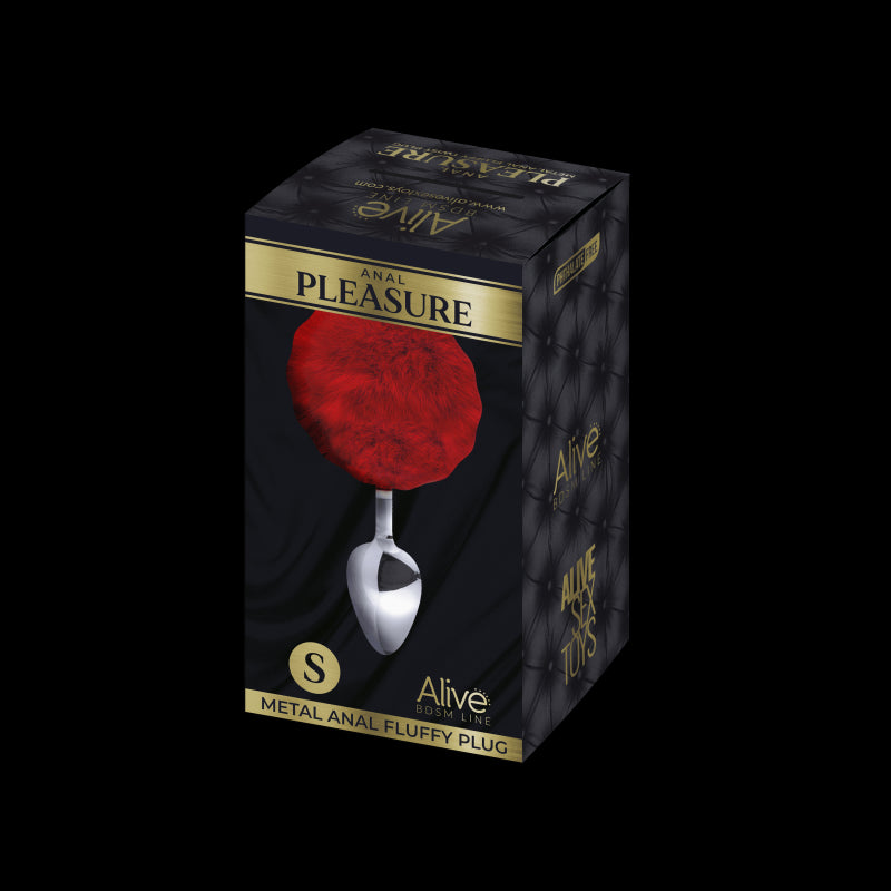 Plug anale con coda Metal Anal Fluffy Plug S red