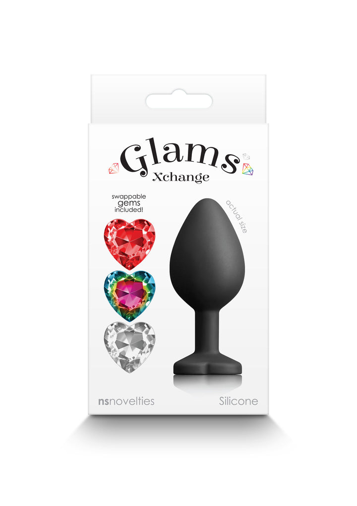 Glams Xchange Heart Medium anal plug with interchangeable stone