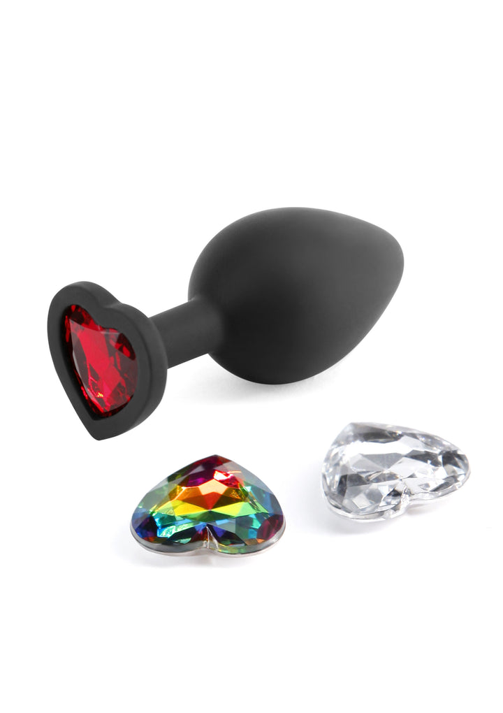 Glams Xchange Heart Medium anal plug with interchangeable stone