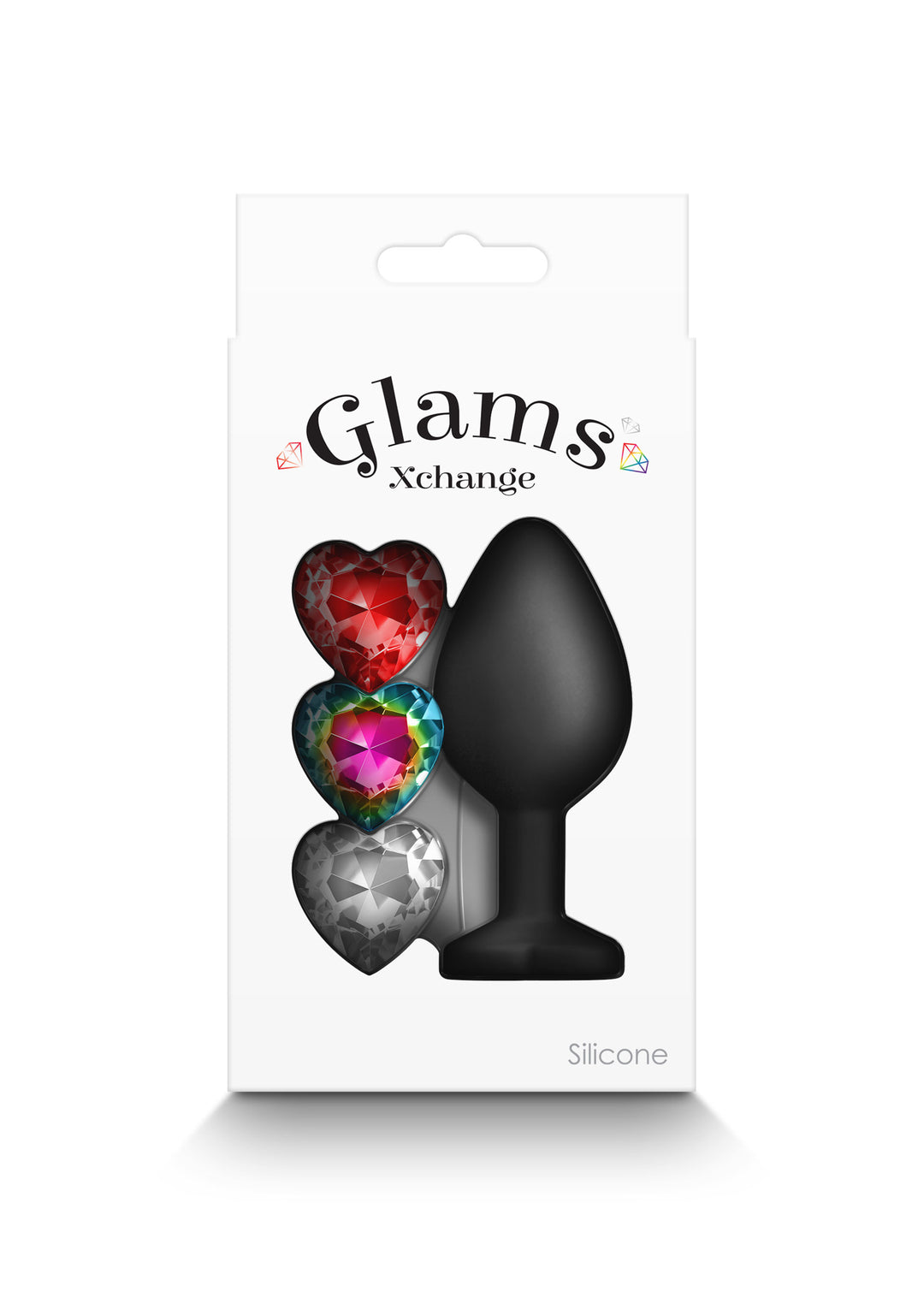 Glams Xchange Heart Medium anal plug with interchangeable stone