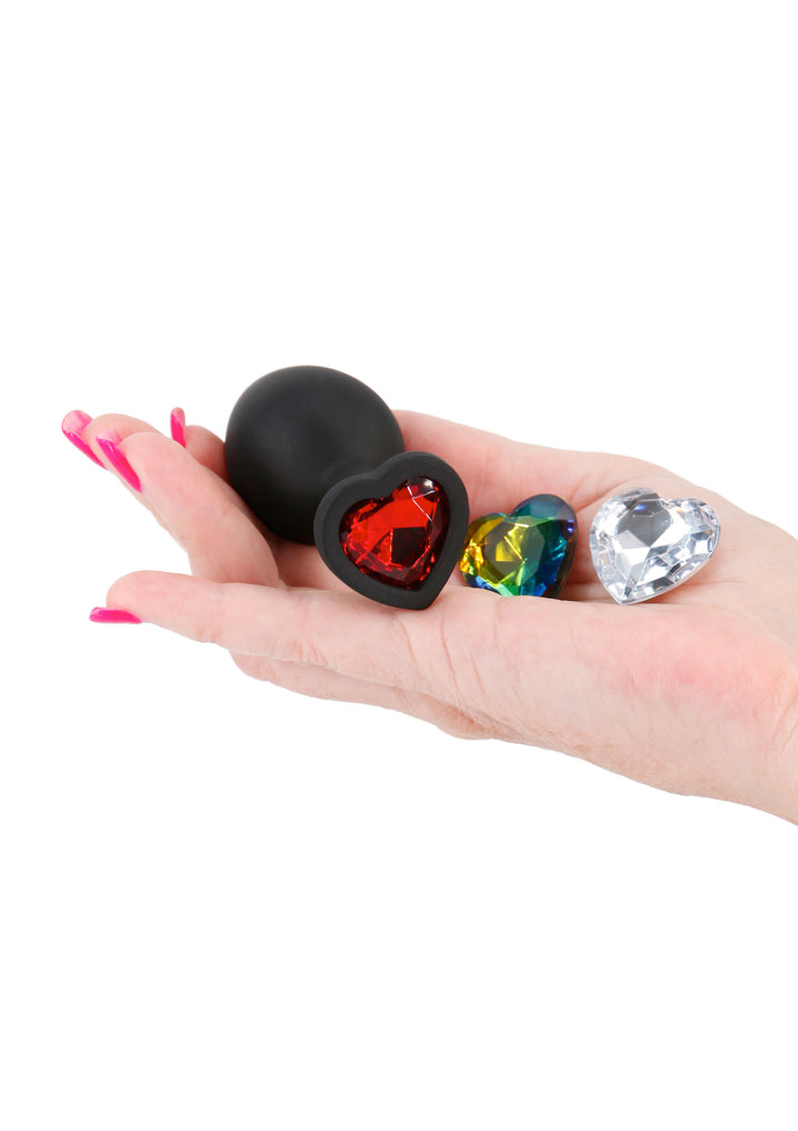 Glams Xchange Heart Medium anal plug with interchangeable stone