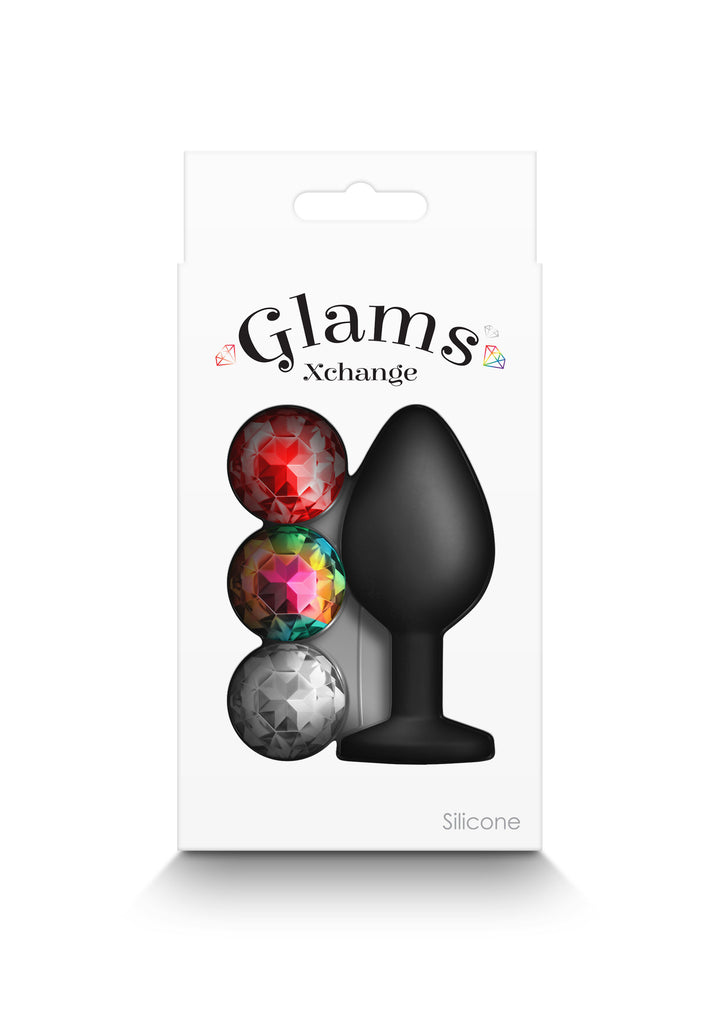 Glams Xchange Round Medium anal plug with interchangeable stone