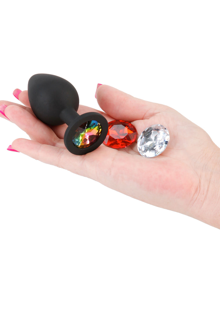 Glams Xchange Round Medium anal plug with interchangeable stone