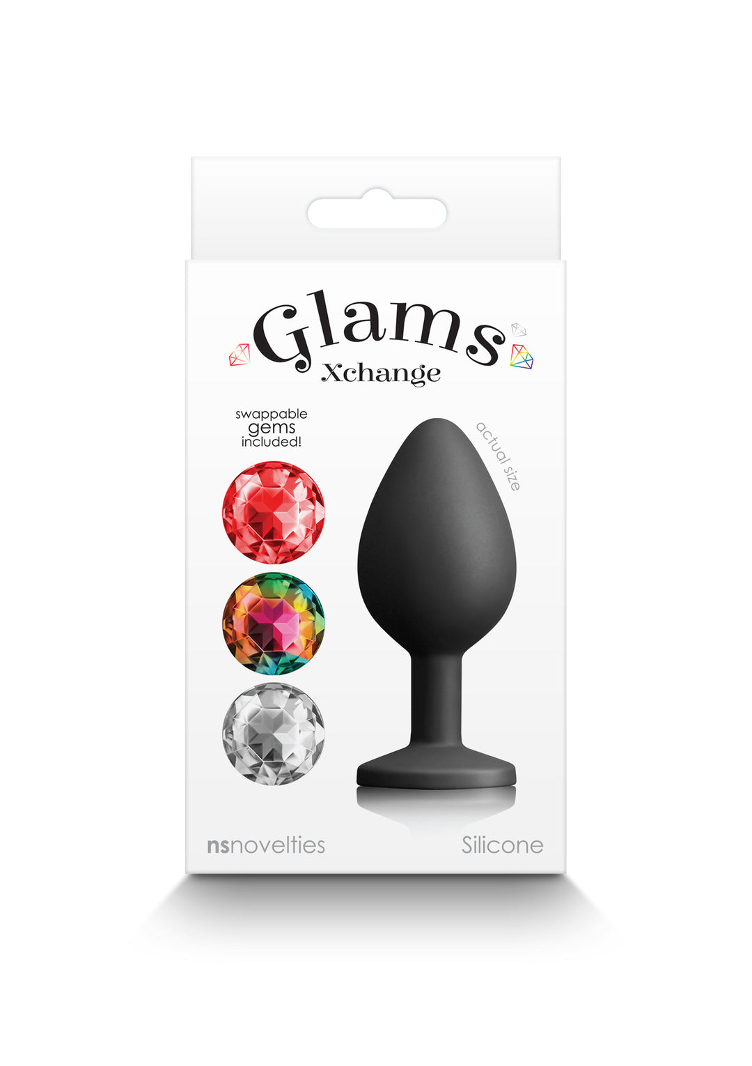 Glams Xchange Round Medium anal plug with interchangeable stone