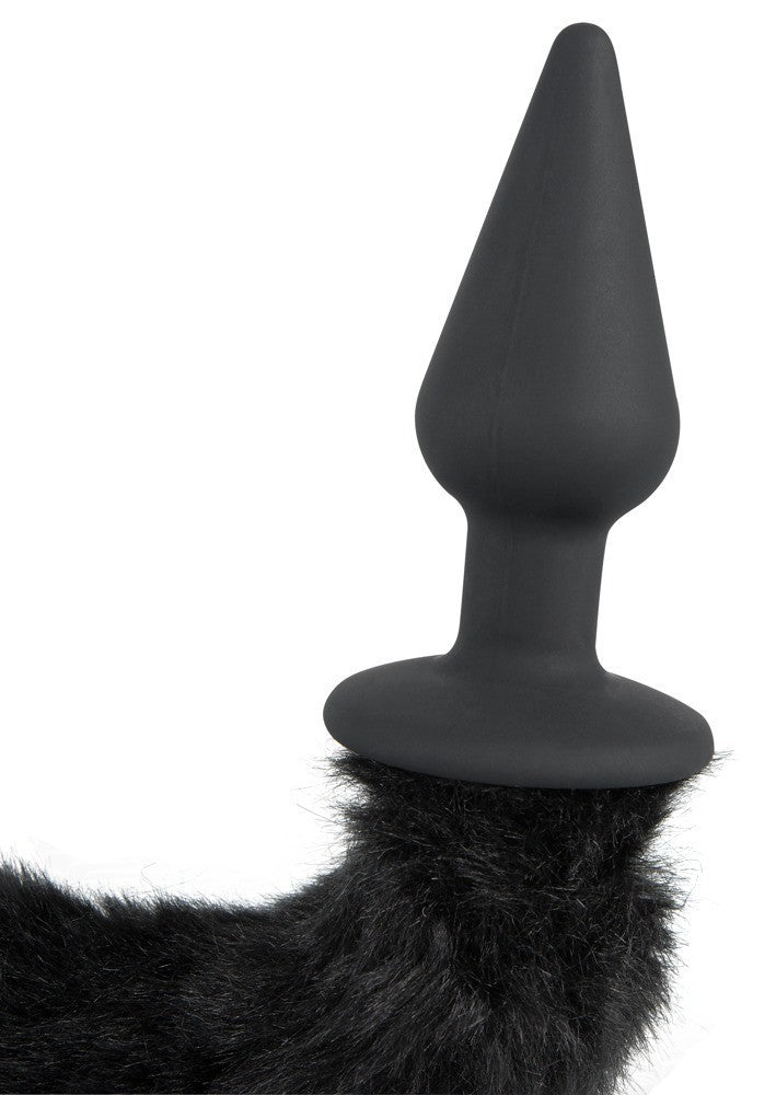 Anal plug dildo with bad kitty tail