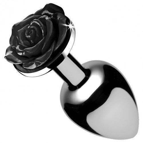 Aluminum anal plug Analplug with schwarzer Rose