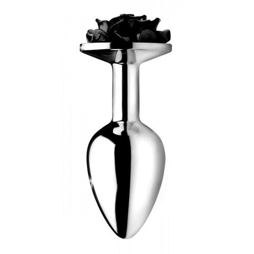 Aluminum anal plug Analplug with schwarzer Rose