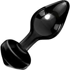 Mr Elegance Butt Plug in black glass icicles no 44 - 8.3cm