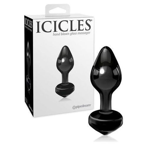 Vaginal anal plug dildo anal butt black glass dildo icicles no 44