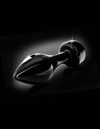 Mr Elegance Butt Plug in black glass icicles no 44 - 8.3cm