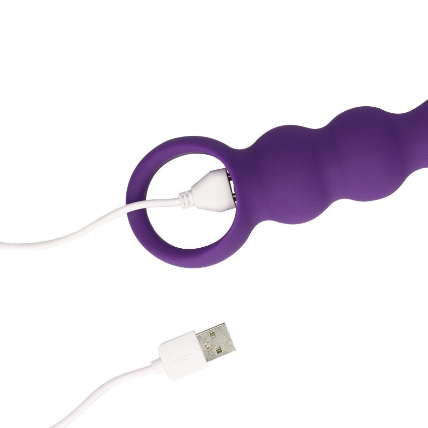 Plug anale vibrante Teardrop Shaped Anal Vibrator Clear Purple