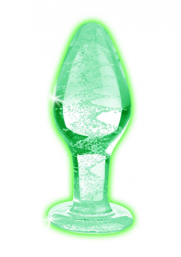 Glow-In-The-Dark Glass Anal Plug - Large