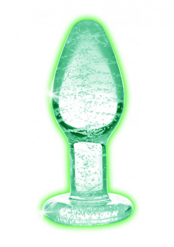 Glow-In-The-Dark Glass Anal Plug - Small