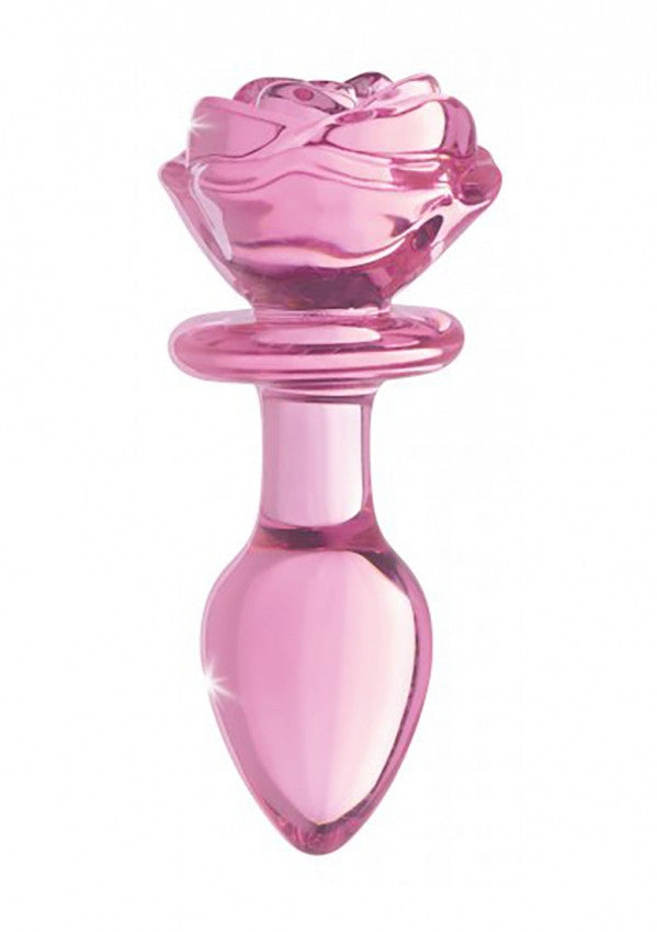 Glass plug Glass Medium Anal Plug - Pink Rose