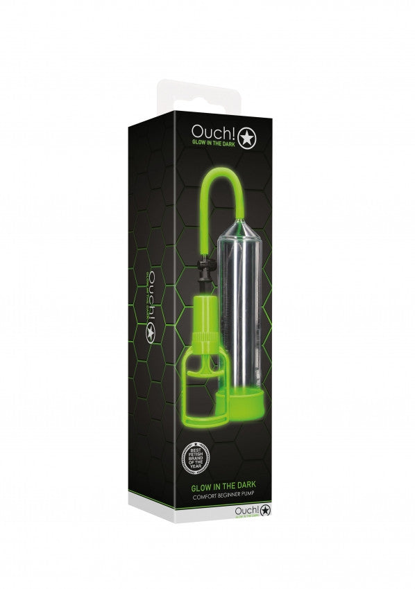 Pompa per pene Comfort Beginner Pump - Glow in the Dark - Neon Green