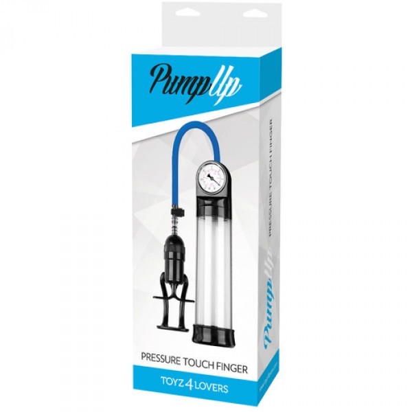 Pump up pressure touch finger pump penis developer pump with barometer