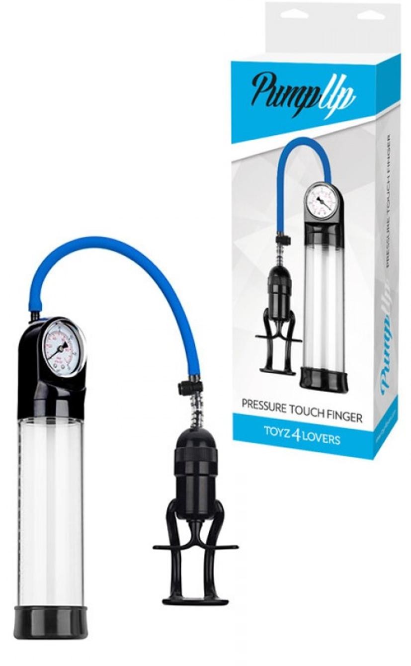 Pump up pressure touch finger pump penis developer pump with barometer