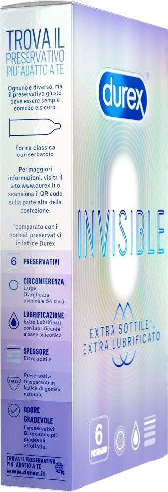 Durex INVISIBLE EXTRA LUBE condoms 6 PIECES