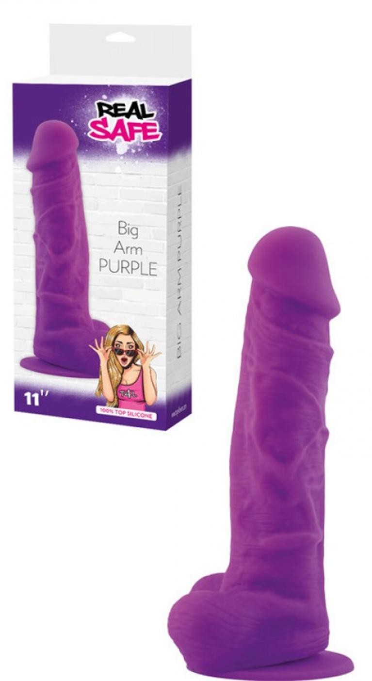 Realistic dildo with suction cup Big Arm Purple - 27.5cm
