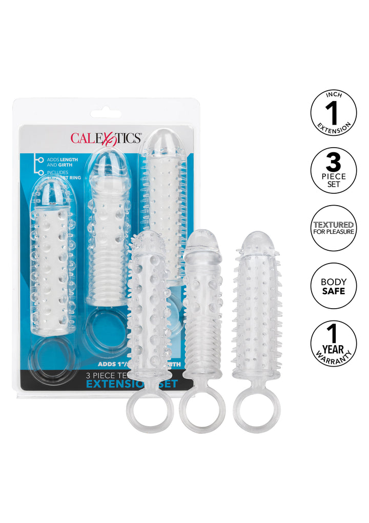 Set 3 pcs - Stimulating transparent sheaths