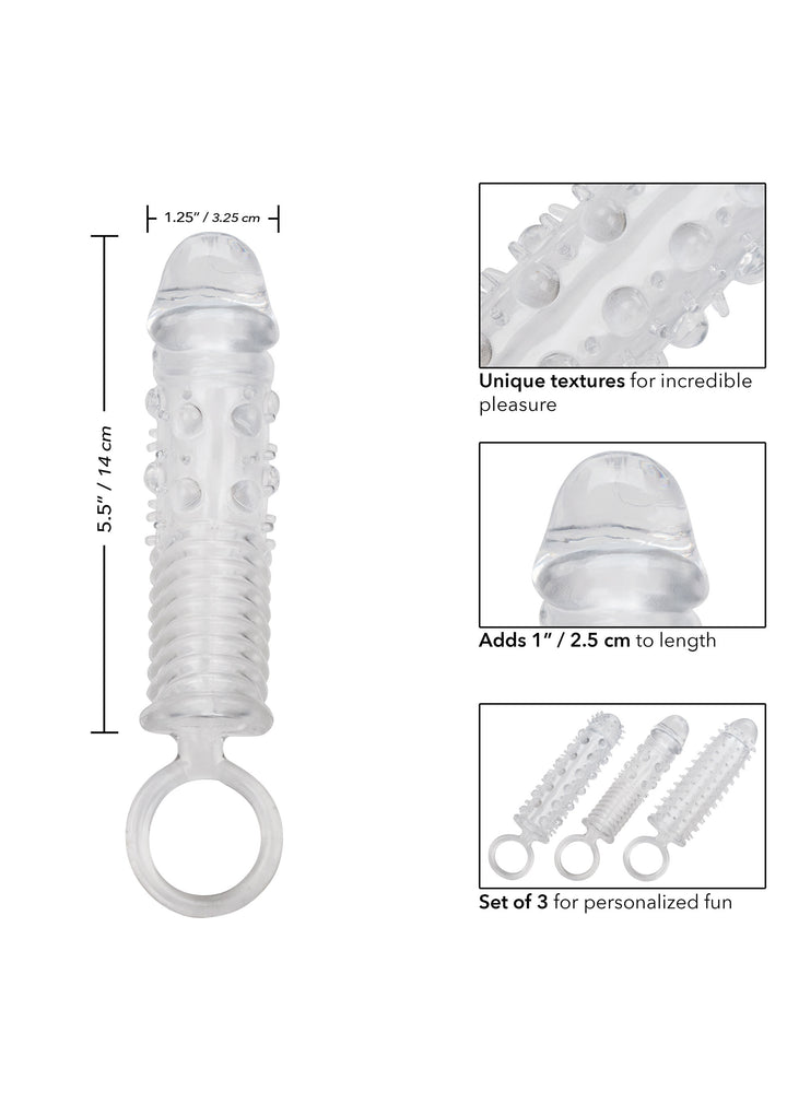 Set 3 pcs - Stimulating transparent sheaths