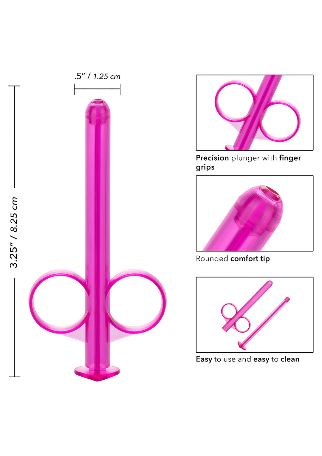 Pink lubricant anal vaginal dispenser syringe