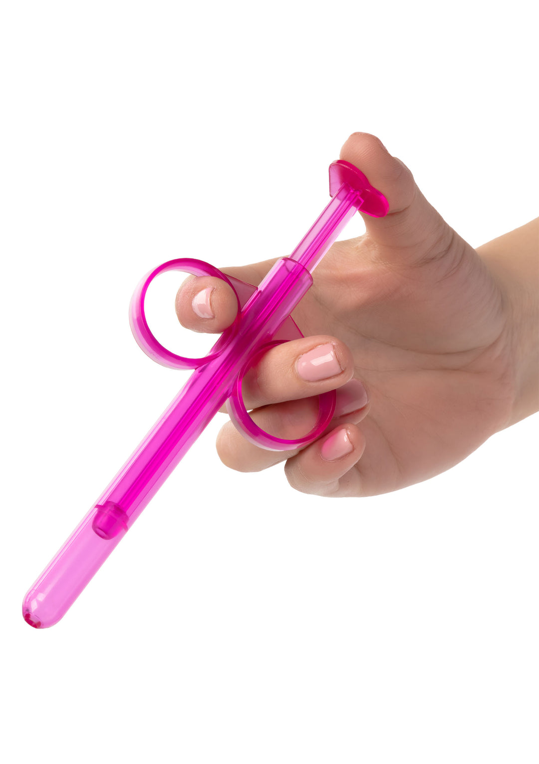 Pink lubricant anal vaginal dispenser syringe