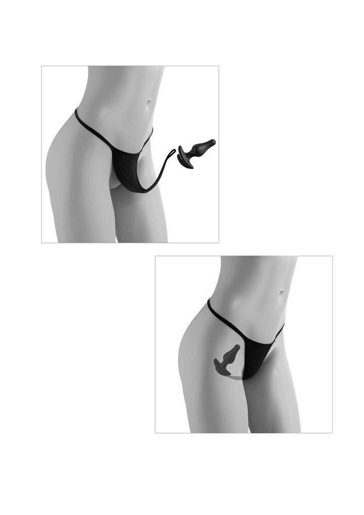 Briefs with vibrating plug Remote Bowtie Bikini OS