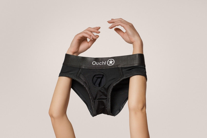 Slip con vibrazione Vibrating Strap-on High-cut Brief Black