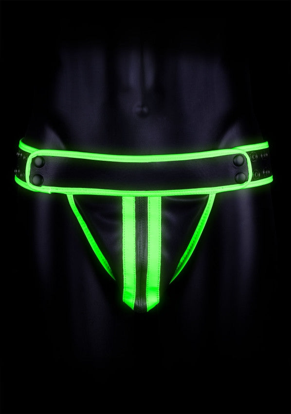 Sospensorio uomo Striped Jock Strap - GitD - Neon Green/Black