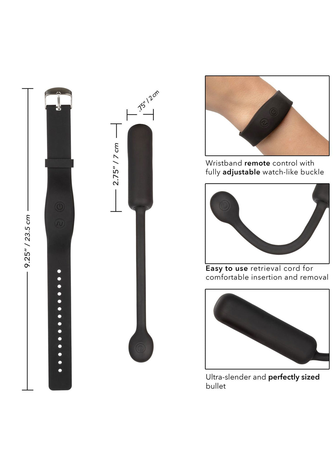Wristband Remote Petite Bullet Vibrator Vaginal Stimulator