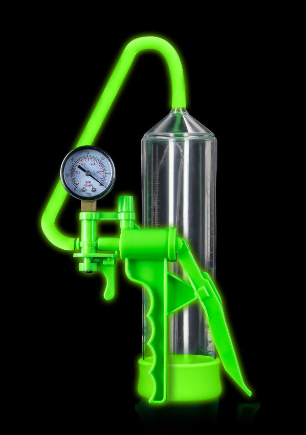 Sviluppatore pene Elite Beginner Pump - GitD - Neon Green