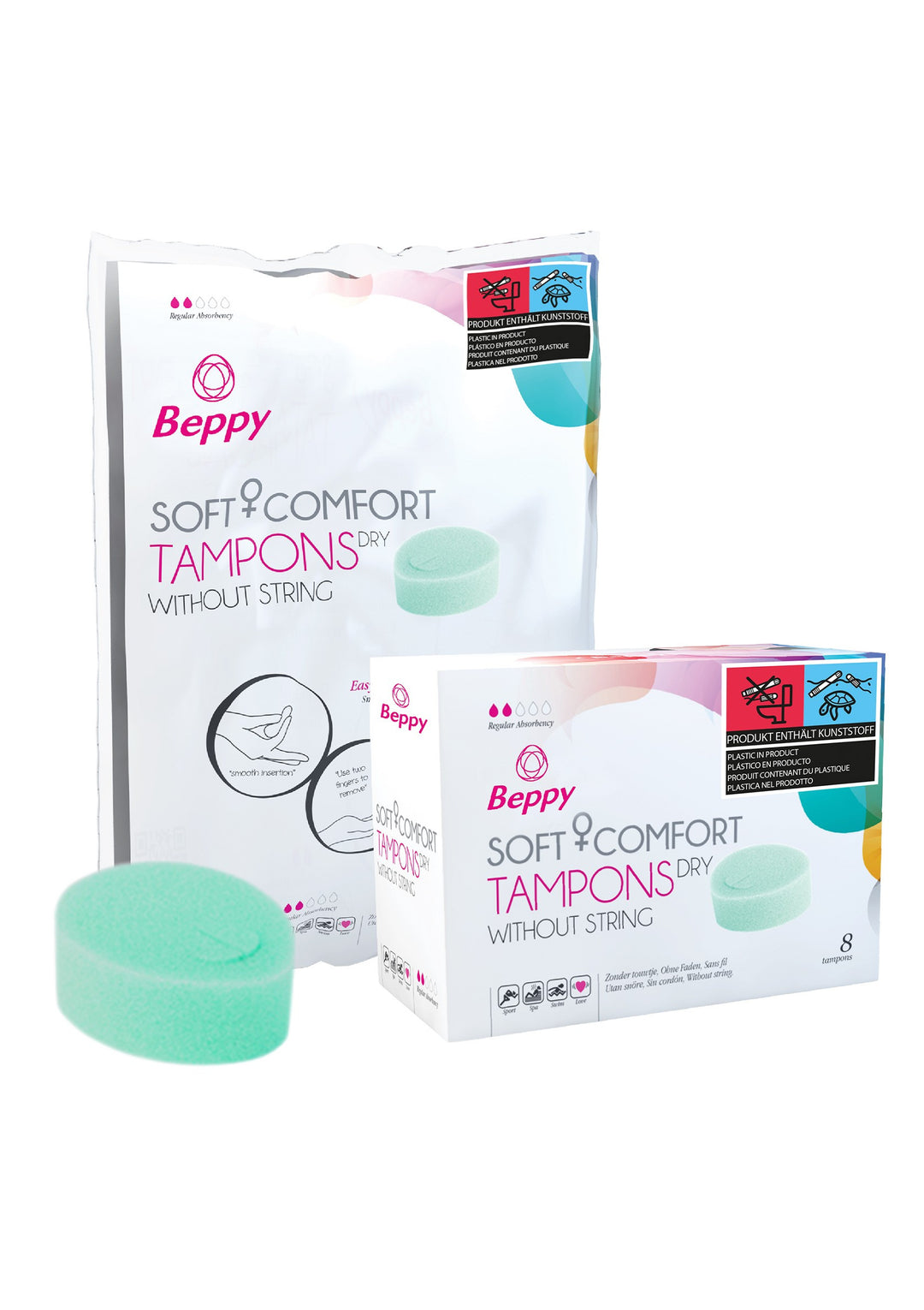 Beppy Soft &amp; Comfort Dry vaginal swabs 8pcs green