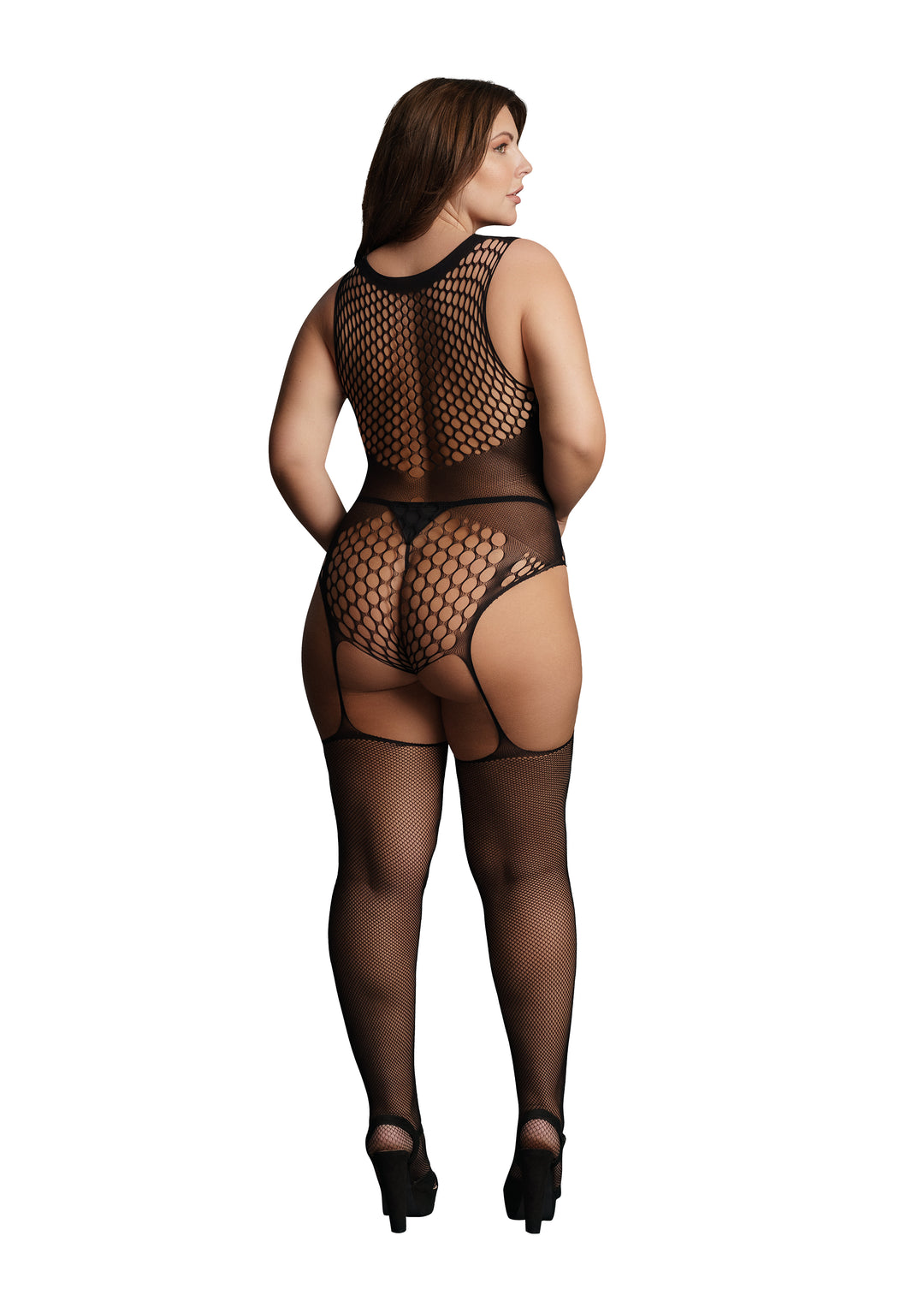 Contrast Suspender Bodystocking