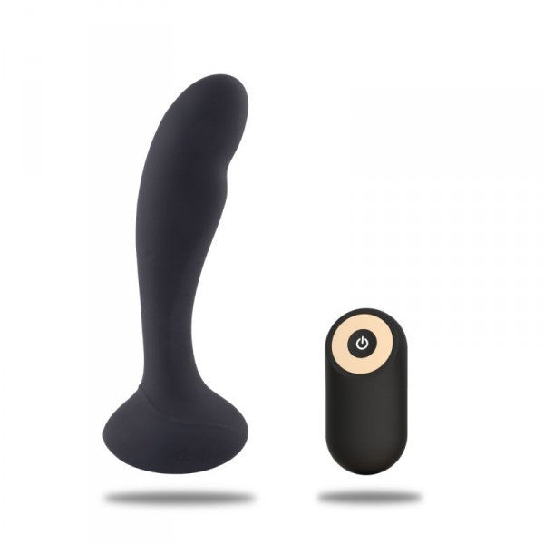 Rechargeable black silicone vibrating dildo anal vibrator with remote control