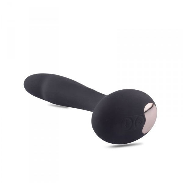 Rechargeable black silicone vibrating dildo anal vibrator with remote control