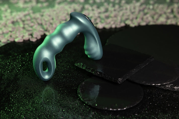 Anal prostate vibrator Beaded Vibrating Prostate Massager with Remote Control Metallic Green