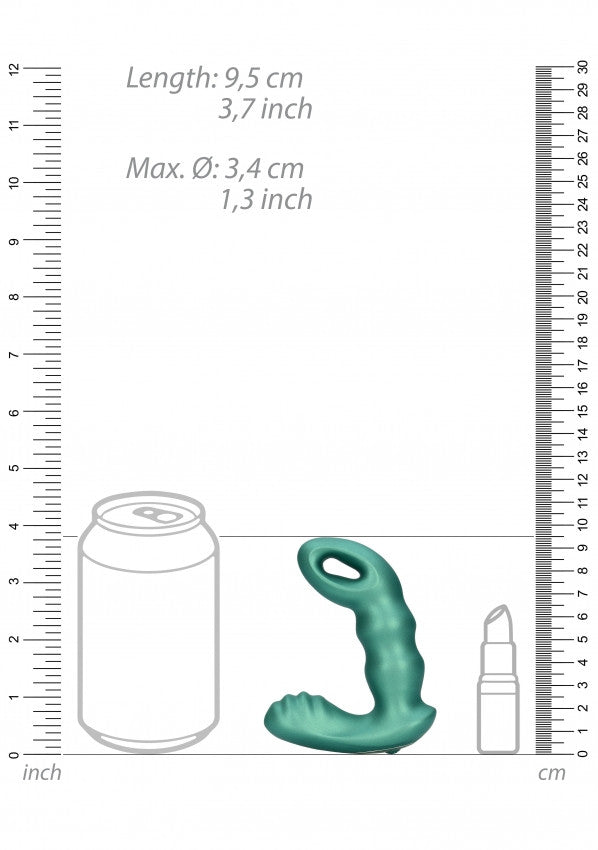 Anal prostate vibrator Beaded Vibrating Prostate Massager with Remote Control Metallic Green