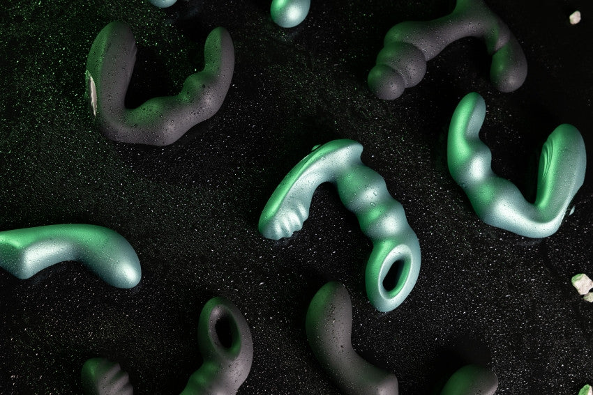Anal prostate vibrator Beaded Vibrating Prostate Massager with Remote Control Metallic Green