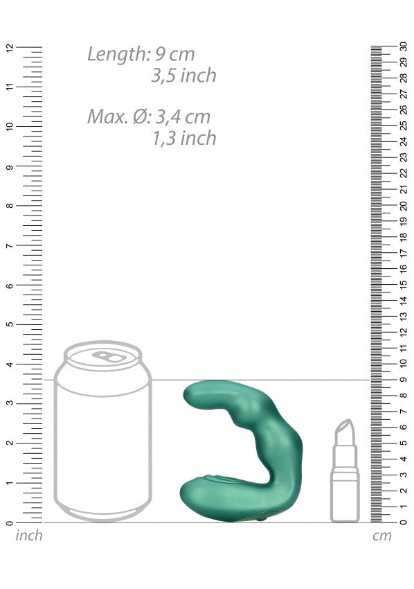 Anal prostate vibrator Bent Vibrating Prostate Massager with Remote Control Metallic Green